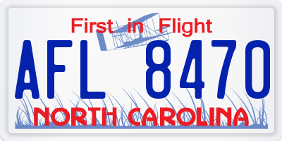 NC license plate AFL8470