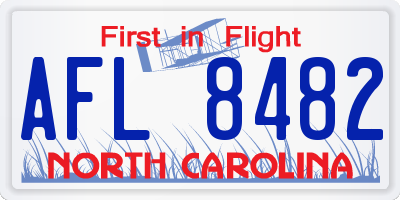 NC license plate AFL8482