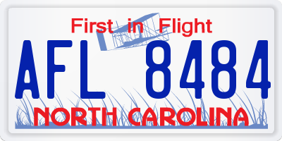 NC license plate AFL8484