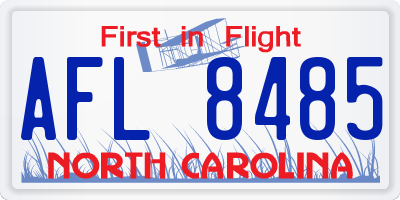NC license plate AFL8485