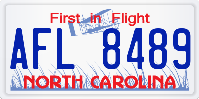 NC license plate AFL8489