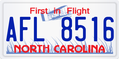 NC license plate AFL8516
