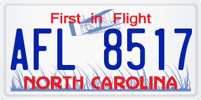 NC license plate AFL8517