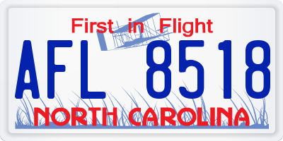 NC license plate AFL8518
