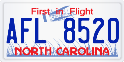 NC license plate AFL8520