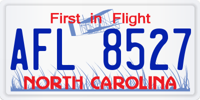 NC license plate AFL8527
