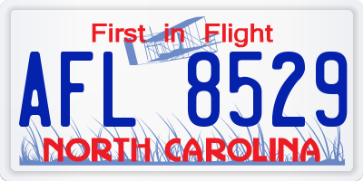 NC license plate AFL8529