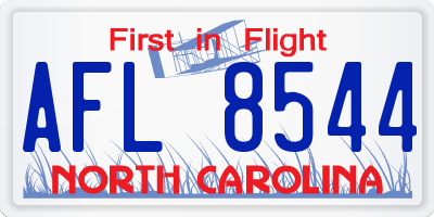 NC license plate AFL8544