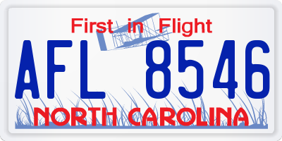 NC license plate AFL8546