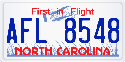 NC license plate AFL8548