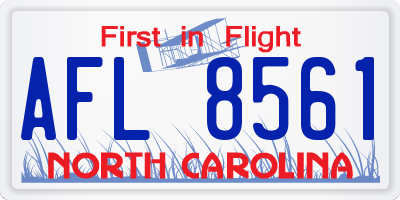 NC license plate AFL8561