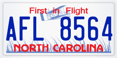 NC license plate AFL8564