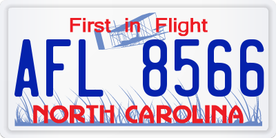 NC license plate AFL8566