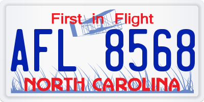 NC license plate AFL8568