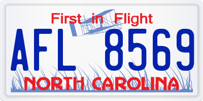 NC license plate AFL8569