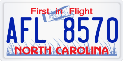 NC license plate AFL8570