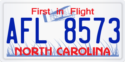 NC license plate AFL8573