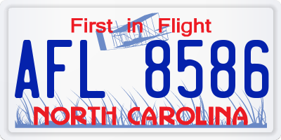 NC license plate AFL8586