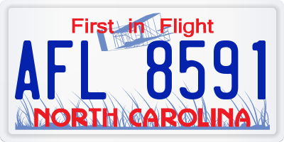NC license plate AFL8591