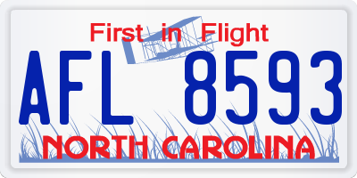 NC license plate AFL8593