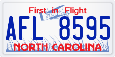 NC license plate AFL8595