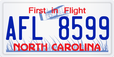 NC license plate AFL8599