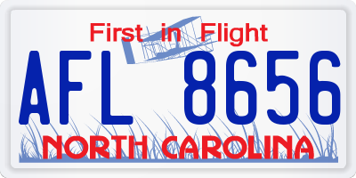 NC license plate AFL8656