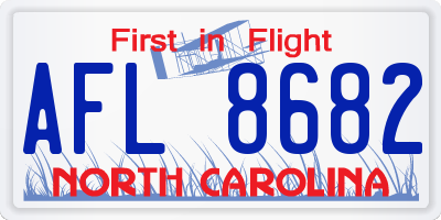 NC license plate AFL8682