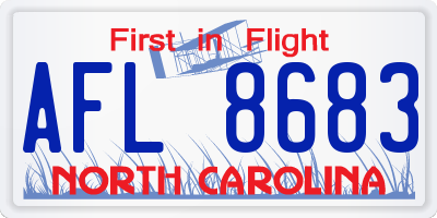 NC license plate AFL8683