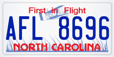 NC license plate AFL8696