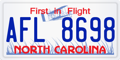 NC license plate AFL8698