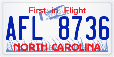 NC license plate AFL8736