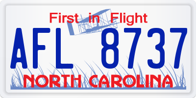 NC license plate AFL8737
