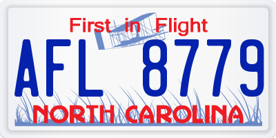 NC license plate AFL8779