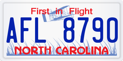 NC license plate AFL8790