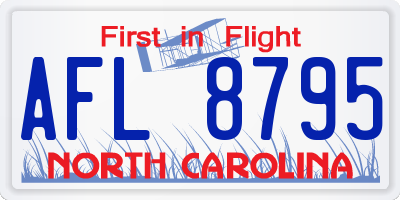 NC license plate AFL8795