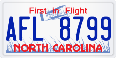 NC license plate AFL8799
