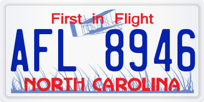 NC license plate AFL8946