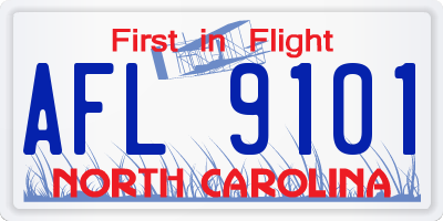 NC license plate AFL9101