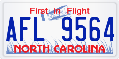 NC license plate AFL9564