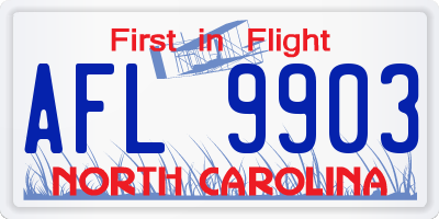NC license plate AFL9903