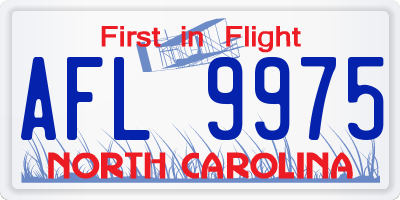 NC license plate AFL9975