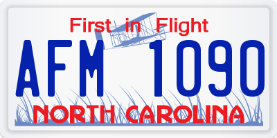 NC license plate AFM1090