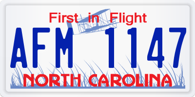 NC license plate AFM1147