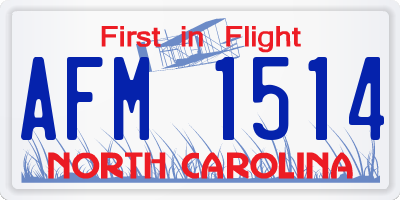 NC license plate AFM1514