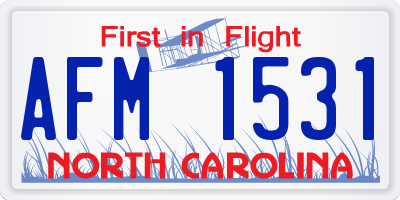 NC license plate AFM1531