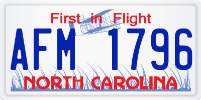 NC license plate AFM1796