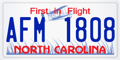 NC license plate AFM1808