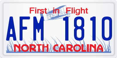 NC license plate AFM1810