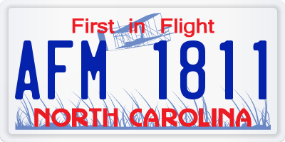 NC license plate AFM1811